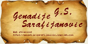 Genadije Sarafijanović vizit kartica